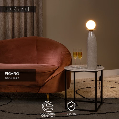 Lucide FIGARO - Tischlampe - Ø 12 cm - 1xG9 - Grau - USP